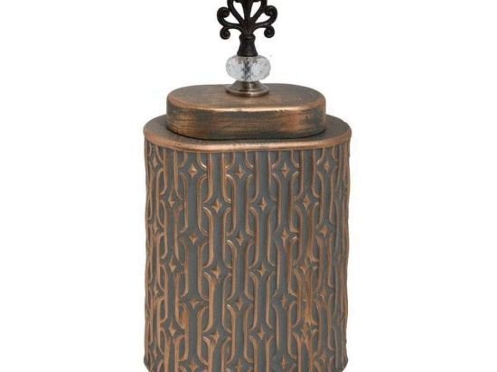 Βάζο Κεραμικό 373-221-704 20x12x46cm Bronze Κεραμικό