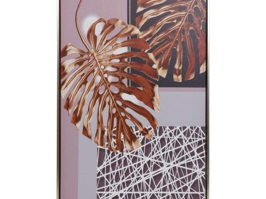 Κάδρο Gold Leaves 373-122-716 50x80cm Multi Κάθετοι Καμβάς