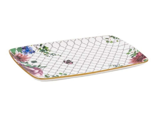 Πιατέλα Butterfly 855-122-072 34x25cm Multi Κεραμικό