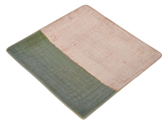 Πιάτο Γλυκού Τετράγωνο 1-003-82-047 21cm Green-Beige Etiquette Κεραμικό