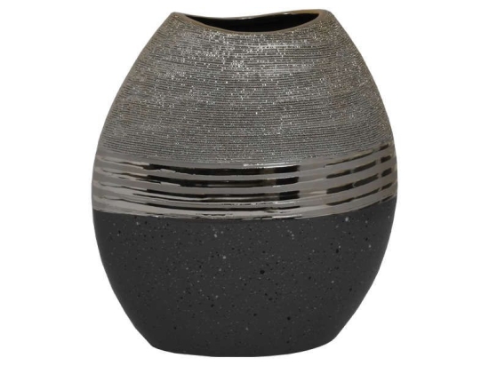 Βάζο Κεραμικό Marble 03-221-101 18x9,2x20cm Grey-Gold Κεραμικό