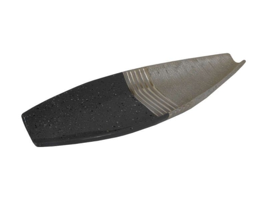 Διακοσμητική Πιατέλα Κεραμική Marble 03-221-105 44,5x15,6x6cm Grey-Gold Κεραμικό
