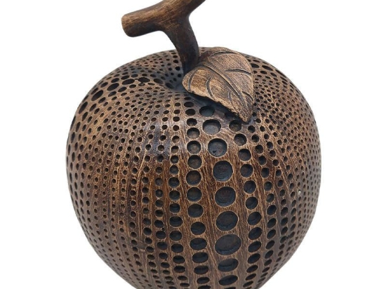 Διακοσμητικό Μήλο 279-121-075 12x12x15,5cm Brown Πολυρεσίνη