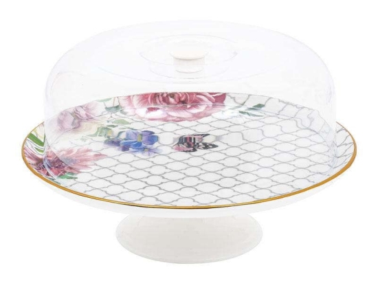 Τουρτιέρα Στρογγυλή Με Πόδι Butterfly 855-122-070 Φ30cm Multi Κεραμικό