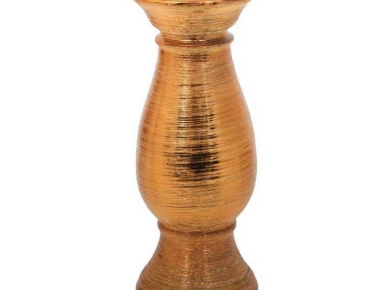 Κηροπήγιο Κεραμικό 08-221-189 10x10x26cm Gold Κεραμικό