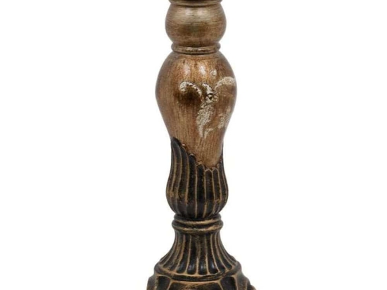 Κηροπήγιο 373-122-826 11x11x33cm Bronze Πολυρεσίνη