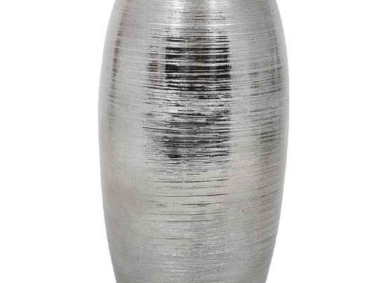 Διακοσμητικό Βάζο 08-221-193 10x10x20,5cm Silver Κεραμικό