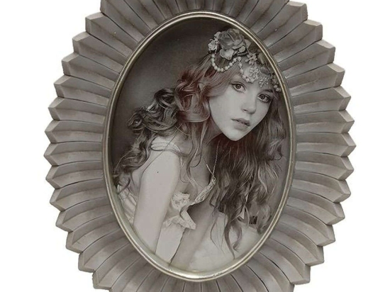 Κορνίζα Οβάλ 279-222-175 10x15cm Silver Πολυρεσίνη