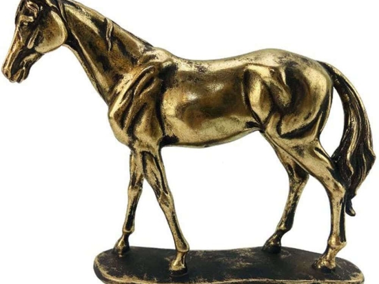 Διακοσμητικό Άλογο 269-122-157 20,5x5,5x18,8cm Gold Πολυρεσίνη