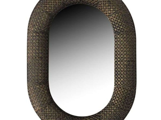 Καθρέπτης Οβάλ Lace 278-123-012 48x4x68cm Bronze Μέταλλο,Γυαλί