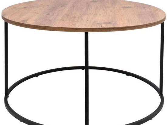 Τραπεζάκι Σαλονιού Roundel 835-123-270 Φ80x44cm Brown-Black