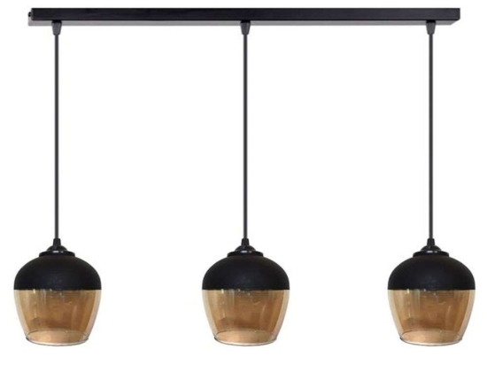 Φωτιστικό Οροφής-Ράγα 892-221-004 70x15x80cm 3xE27 Black-Honey