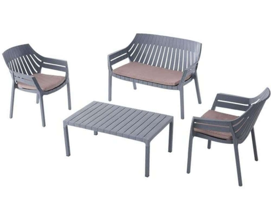 Σαλόνι Κήπου Elton (Σετ 4Τμχ) 807-123-009 119x67x82cm Grey 4 Θέσεων