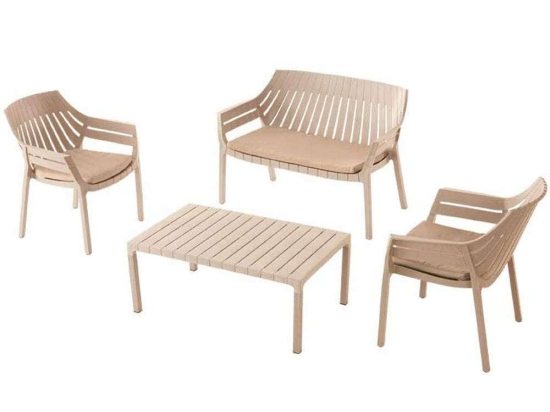 Σαλόνι Κήπου Elton (Σετ 4Τμχ) 807-123-010 119x67x82cm Beige 4 Θέσεων