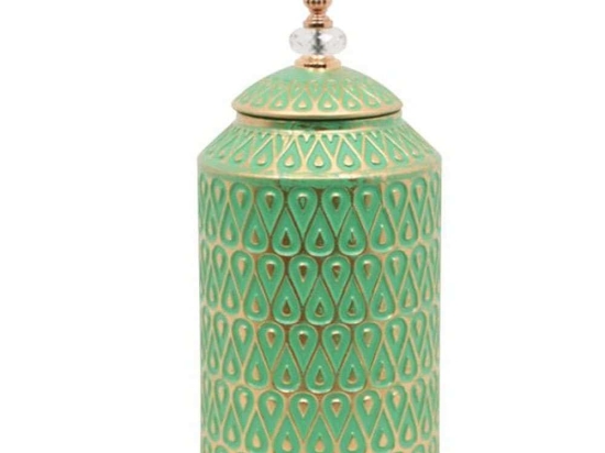 Βάζο Κεραμικό 373-122-770 17,5x44cm Green Κεραμικό