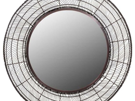 Καθρέπτης Τοίχου Cage 935-123-010 Φ55cm Copper Μέταλλο
