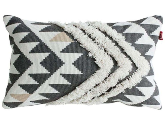 Μαξιλάρι Διακοσμητικό (Με Γέμιση) 373-123-770 Black-Beige 50X35 Ύφασμα