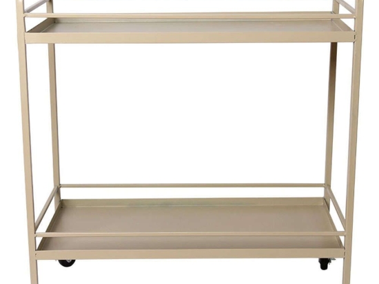 Κάβα Με Ρόδες 275-91-012 60x30x67cm Beige Μέταλλο