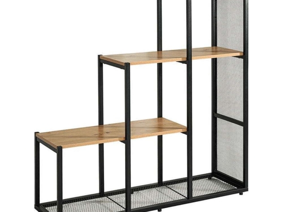 Βιβλιοθήκη - Ραφιέρα Edge 0033-223-002 106x33x112cm Oak-Black