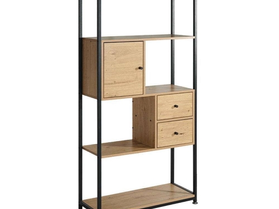 Βιβλιοθήκη - Ραφιέρα Edge 0033-223-003 78x30x158cm Oak-Black