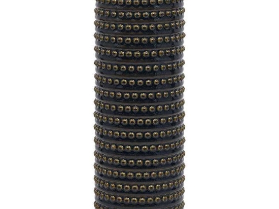 Βάζο 023-223-099 12x12x33cm Blue Black-Gold Κεραμικό