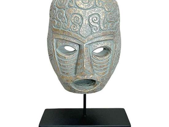 Διακοσμητικό Επιτραπέζιο Face 0038-223-047 20,5x10,5x35,5cm Veraman-Gold Πολυρεσίνη