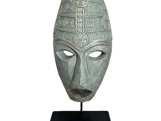 Διακοσμητικό Επιτραπέζιο Face 0038-223-049 22x11,5x50cm Veraman-Gold Πολυρεσίνη