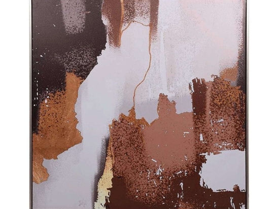 Κάδρο 373-223-984 80x3x80cm Brown-Multi Τετράγωνοι Καμβάς
