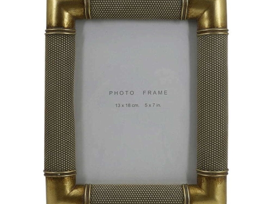 Κορνίζα 253-223-517 18x2,5x23cm Grey-Gold Πολυρεσίνη