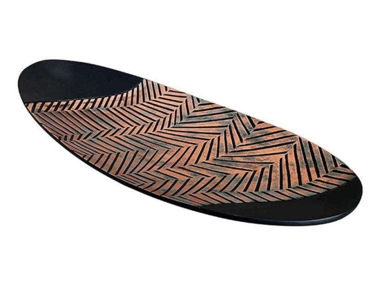 Πιατέλα Διακοσμητική 0038-223-044 50x19,5x5,5cm Black-Bronze Πολυρεσίνη