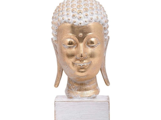 Διακοσμητικό Επιτραπέζιο Buddha 276-223-001 16x14,5x34cm Gold-White Πολυρεσίνη