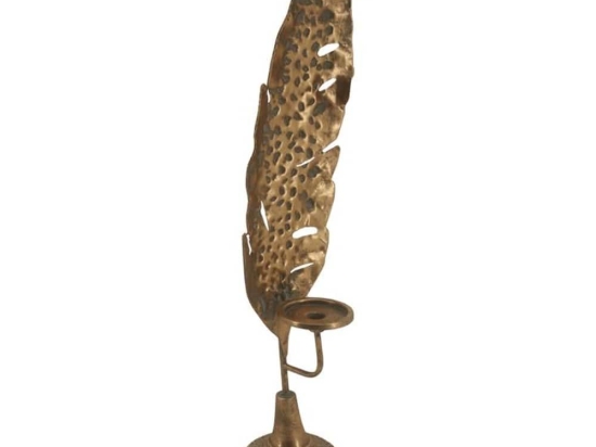 Κηροπήγιο Μεταλλικό 160-223-077 17x19x72cm Gold Μέταλλο