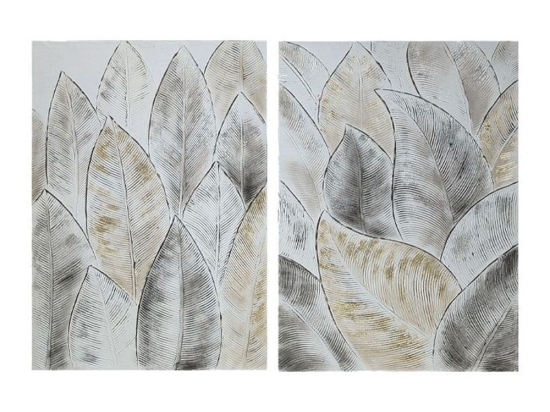 Πίνακας Καμβάς Leaves 108-222-018 60x3x90cm Multi Κάθετοι Καμβάς
