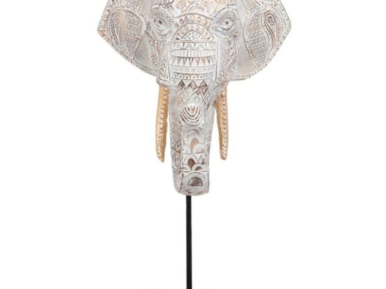 Διακοσμητικό Αντικείμενο Elephant 276-223-002 18x13x30cm White-Gold Πολυρεσίνη