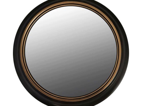 Καθρέπτης Τοίχου Στρογγυλός 280-223-025 64cm Black-Bronze Πλαστικό, Γυαλί