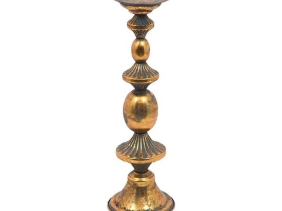 Κηροπήγιο 149-223-030 14x14x43cm Bronze Μέταλλο