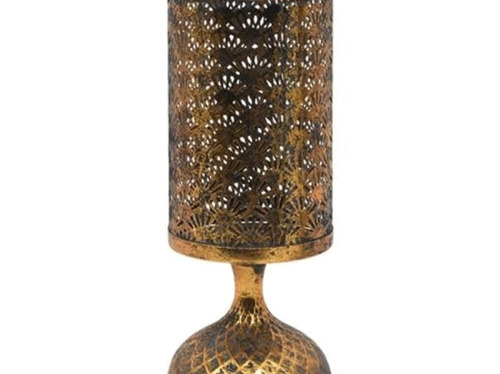 Κηροπήγιο 149-223-033 12,5x12,5x31cm Bronze Μέταλλο