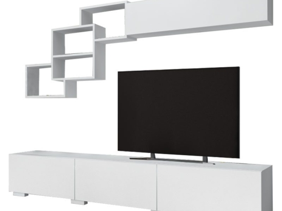 Σύνθετο σαλονιού Pazel pakoworld λευκό 210x35x38εκ