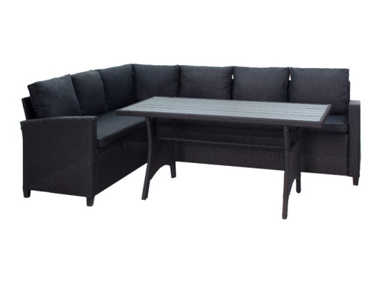Σαλόνι Merano μέταλλο-pe rattan-plywood μαύρο