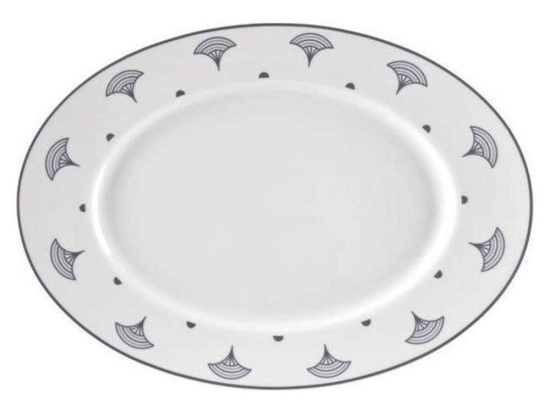 Πιατέλα Σερβιρίσματος Οβάλ Antigoni 1181814 36cm White-Grey Ionia Πορσελάνη