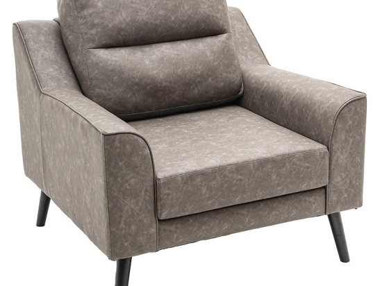 Πολυθρόνα Lonnie pakoworld τεχνόδερμα γκρι antique 94x95.5x92.5εκ