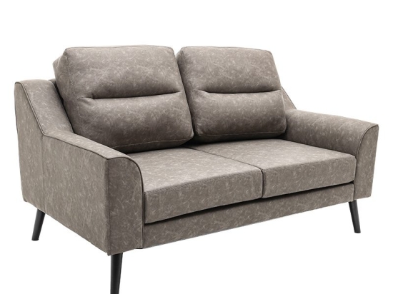 Καναπές 2θέσιος Lonnie pakoworld τεχνόδερμα γκρι antique 160.5x94x92εκ