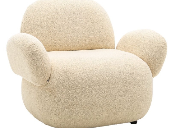 Πολυθρόνα Irie pakoworld ύφασμα μπουκλέ cream 104x92x83.5εκ