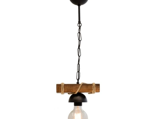 Φωτιστικό Οροφής PWL-0107 20x8,5x52,5cm Walnut-Black 099-000010 Μέταλλο,Ξύλο