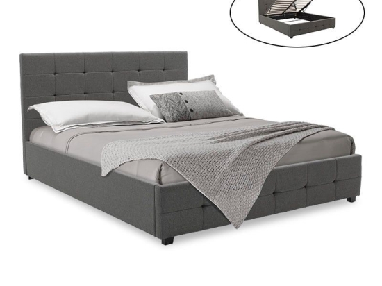 Κρεβάτι Roi 160x200 006-000018 Anthracite + Αποθηκευτικό χώρο Διπλό Ξύλο,Ύφασμα