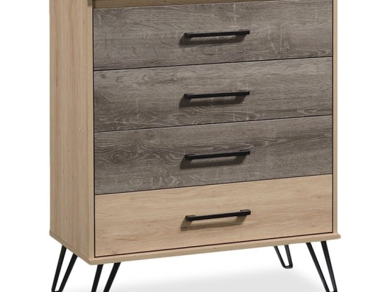 Συρταριέρα Bruno 123-000106 Viscount - Toro 80,5x40x99 Mdf,Μέταλλο