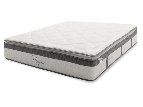 Στρώμα Utopia Pocket Spring Με Ανώστρωμα 30-32cm 150x200cm White-Grey Διπλό Foam