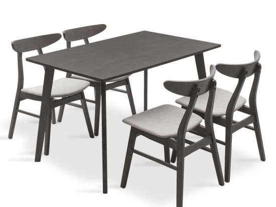 Τραπεζαρία Benson - Orlean Σετ 5τμχ 200-000185 120x80x75cm Rustic Grey 4 Θέσεων