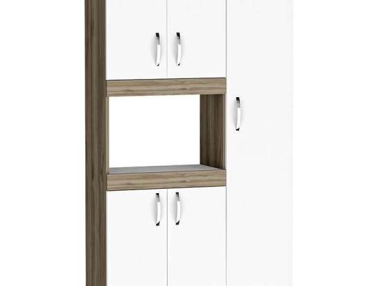 Ντουλάπα Kουζίνας Defne 120-000003 89x37.5x160cm Brown-White Μελαμίνη,Mdf