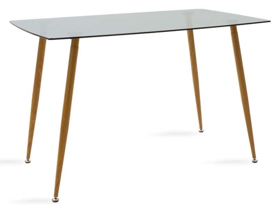 Τραπέζι Chloe 101-000018 120x70x75cm Natural-Grey Μέταλλο,Γυαλί